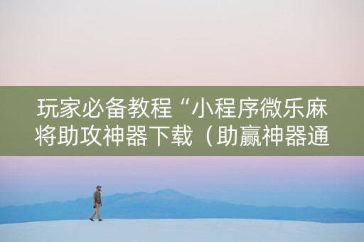 玩家必备教程“小程序微乐麻将助攻神器下载（助赢神器通用版）