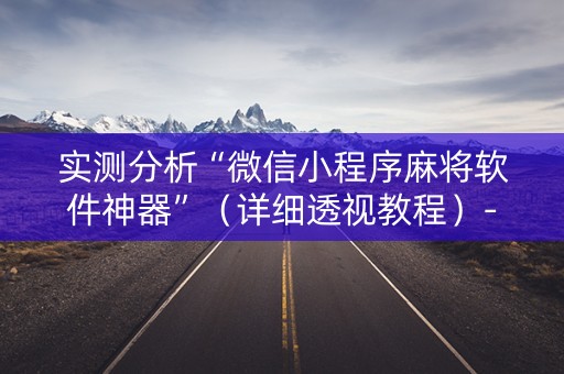 实测分析“微信小程序麻将软件神器”（详细透视教程）-哔哩哔哩