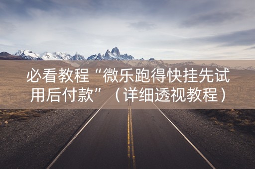 必看教程“微乐跑得快挂先试用后付款”（详细透视教程）-哔哩哔哩