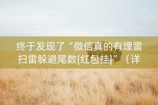 终于发现了“微信真的有埋雷扫雷躲避尾数{红包挂}”（详细透视教程）-哔哩哔哩