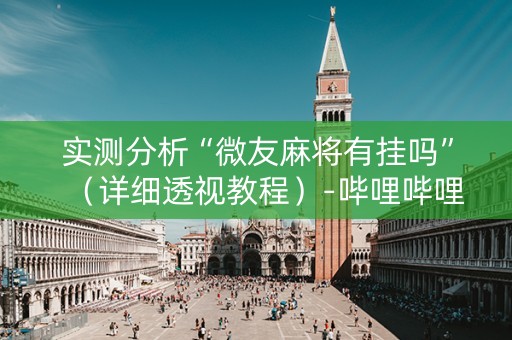 实测分析“微友麻将有挂吗”（详细透视教程）-哔哩哔哩