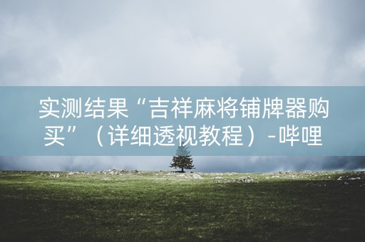 实测结果“吉祥麻将铺牌器购买”（详细透视教程）-哔哩哔哩