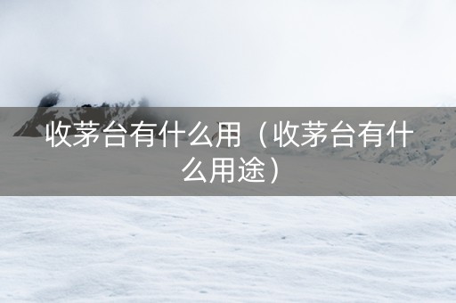 收茅台有什么用（收茅台有什么用途）