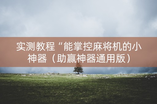 实测教程“能掌控麻将机的小神器（助赢神器通用版）