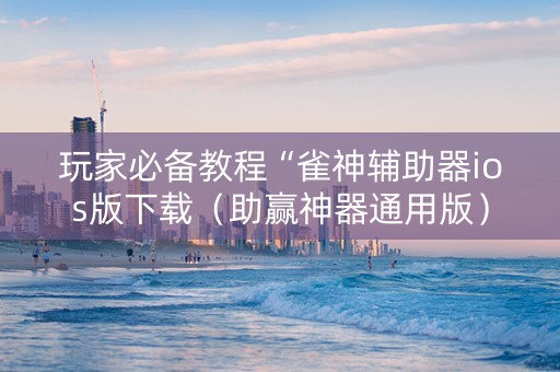玩家必备教程“雀神辅助器ios版下载（助赢神器通用版）