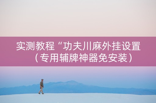实测教程“功夫川麻外挂设置（专用辅牌神器免安装）