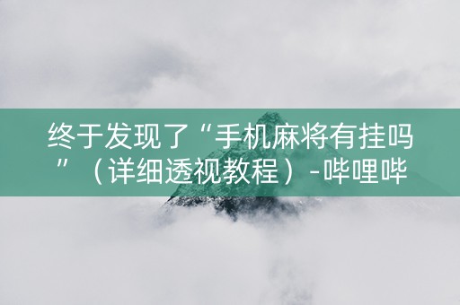 终于发现了“手机麻将有挂吗”（详细透视教程）-哔哩哔哩