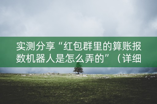 实测分享“红包群里的算账报数机器人是怎么弄的”（详细透视教程）-哔哩哔哩