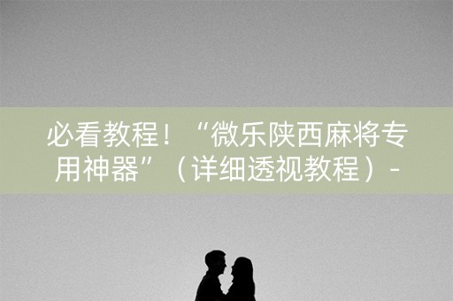 必看教程！“微乐陕西麻将专用神器”（详细透视教程）-哔哩哔哩