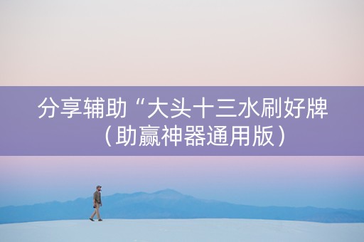 分享辅助“大头十三水刷好牌（助赢神器通用版）