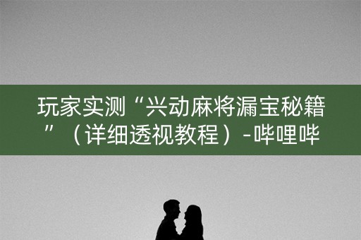 玩家实测“兴动麻将漏宝秘籍”（详细透视教程）-哔哩哔哩
