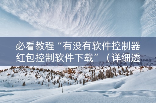 必看教程“有没有软件控制器红包控制软件下载”（详细透视教程）-哔哩哔哩