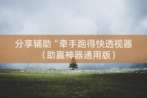分享辅助“牵手跑得快透视器（助赢神器通用版）