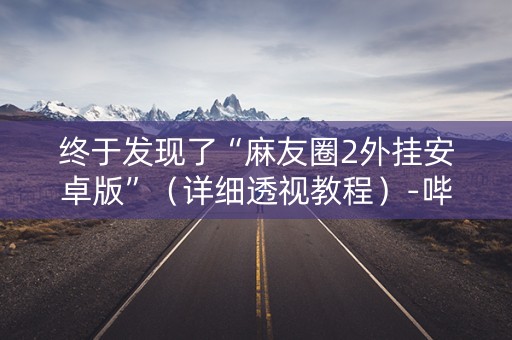 终于发现了“麻友圈2外挂安卓版”（详细透视教程）-哔哩哔哩