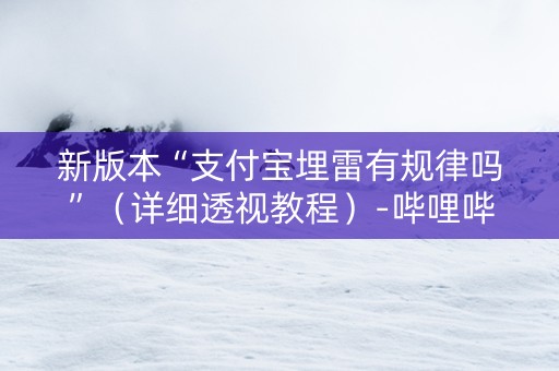 新版本“支付宝埋雷有规律吗”（详细透视教程）-哔哩哔哩