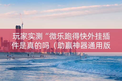 玩家实测“微乐跑得快外挂插件是真的吗（助赢神器通用版）