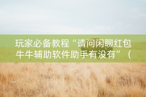 玩家必备教程“请问闲聊红包牛牛辅助软件助手有没有”（详细透视教程）-哔哩哔哩