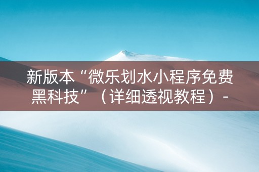 新版本“微乐划水小程序免费黑科技”（详细透视教程）-哔哩哔哩