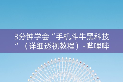 3分钟学会“手机斗牛黑科技”（详细透视教程）-哔哩哔哩