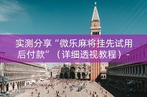实测分享“微乐麻将挂先试用后付款”（详细透视教程）-哔哩哔哩