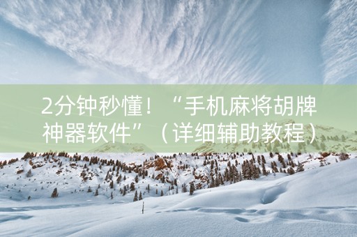 2分钟秒懂！“手机麻将胡牌神器软件”（详细辅助教程）-哔哩哔哩