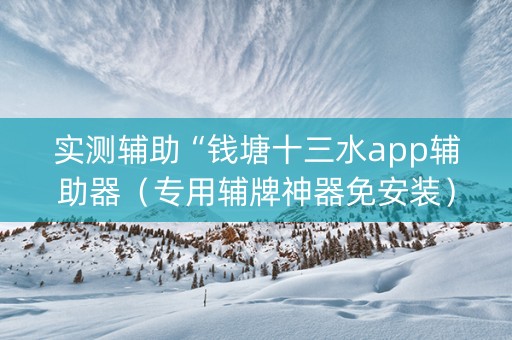 实测辅助“钱塘十三水app辅助器（专用辅牌神器免安装）