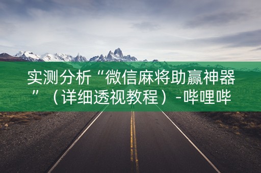 实测分析“微信麻将助赢神器”（详细透视教程）-哔哩哔哩
