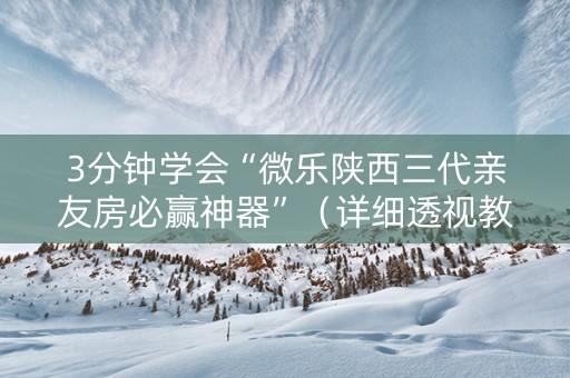 3分钟学会“微乐陕西三代亲友房必赢神器”（详细透视教程）-哔哩哔哩