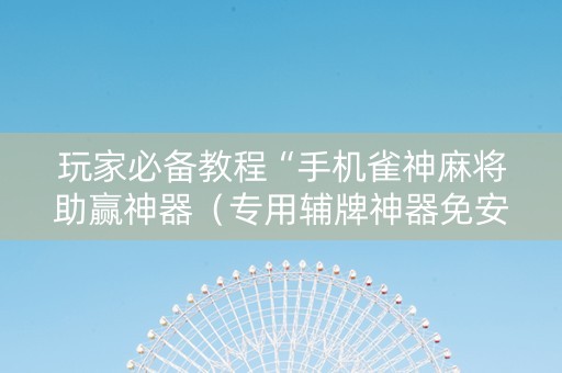 玩家必备教程“手机雀神麻将助赢神器（专用辅牌神器免安装）