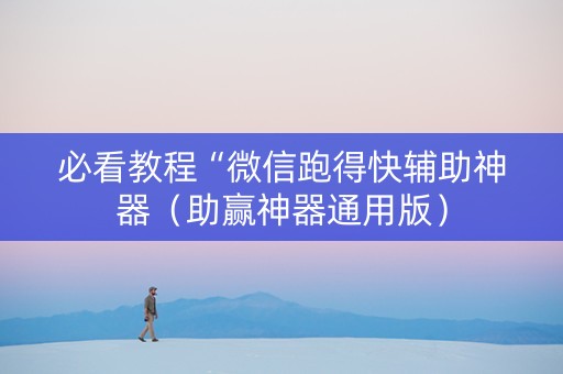 必看教程“微信跑得快辅助神器（助赢神器通用版）