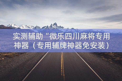 实测辅助“微乐四川麻将专用神器（专用辅牌神器免安装）