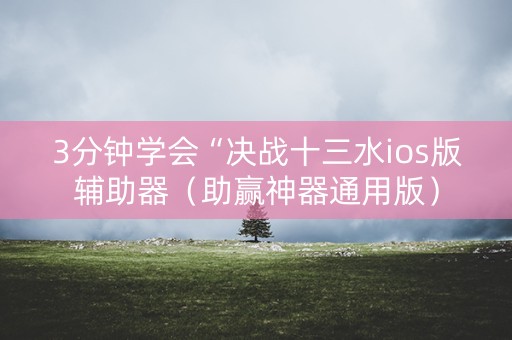 3分钟学会“决战十三水ios版辅助器（助赢神器通用版）