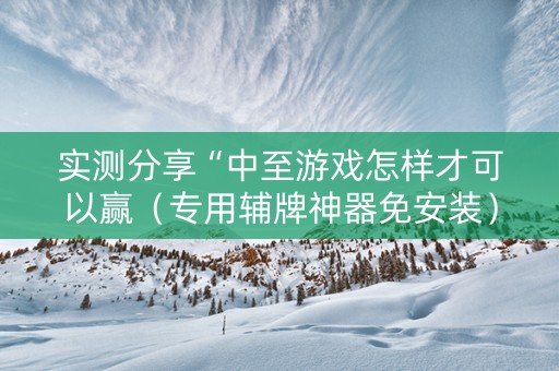 实测分享“中至游戏怎样才可以赢（专用辅牌神器免安装）