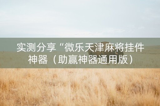 实测分享“微乐天津麻将挂件神器（助赢神器通用版）