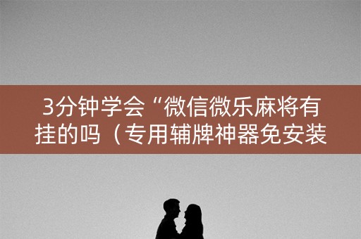 3分钟学会“微信微乐麻将有挂的吗（专用辅牌神器免安装）