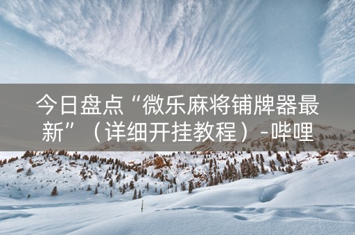 今日盘点“微乐麻将铺牌器最新”（详细开挂教程）-哔哩哔哩