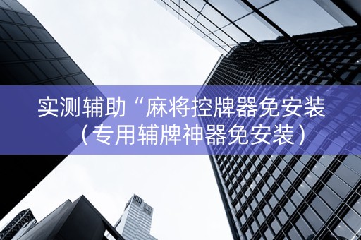 实测辅助“麻将控牌器免安装（专用辅牌神器免安装）