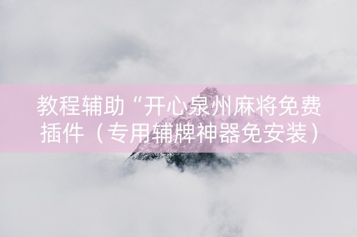 教程辅助“开心泉州麻将免费插件（专用辅牌神器免安装）
