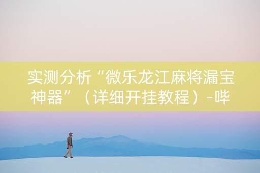 实测分析“微乐龙江麻将漏宝神器”（详细开挂教程）-哔哩哔哩