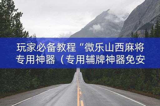 玩家必备教程“微乐山西麻将专用神器（专用辅牌神器免安装）