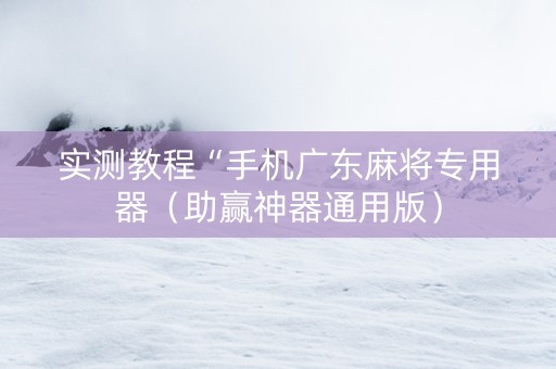 实测教程“手机广东麻将专用器（助赢神器通用版）