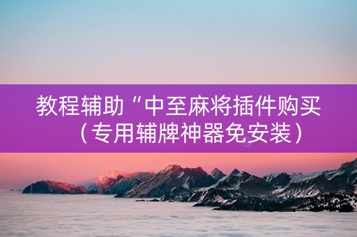 教程辅助“中至麻将插件购买（专用辅牌神器免安装）