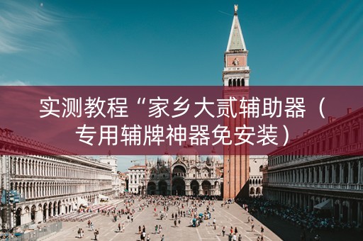 实测教程“家乡大贰辅助器（专用辅牌神器免安装）
