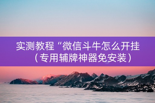 实测教程“微信斗牛怎么开挂（专用辅牌神器免安装）
