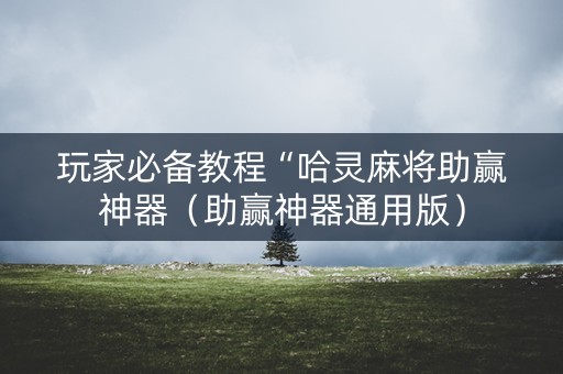 玩家必备教程“哈灵麻将助赢神器（助赢神器通用版）
