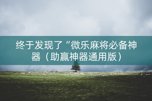 终于发现了“微乐麻将必备神器（助赢神器通用版）