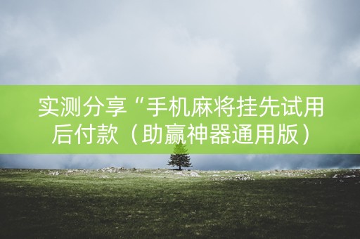 实测分享“手机麻将挂先试用后付款（助赢神器通用版）