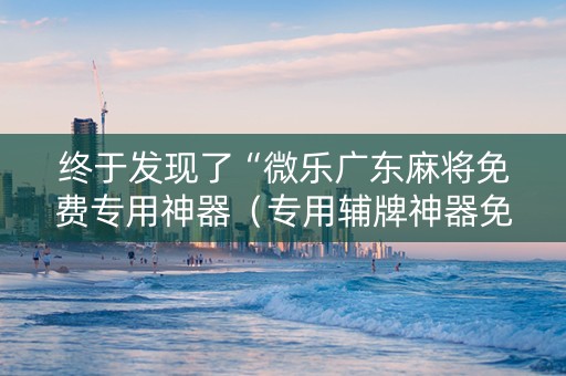 终于发现了“微乐广东麻将免费专用神器（专用辅牌神器免安装）