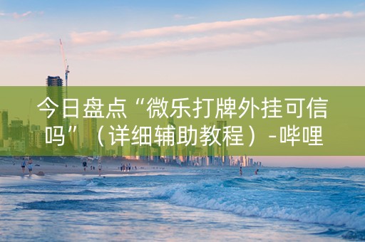 今日盘点“微乐打牌外挂可信吗”（详细辅助教程）-哔哩哔哩
