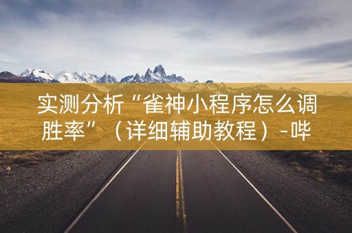 实测分析“雀神小程序怎么调胜率”（详细辅助教程）-哔哩哔哩